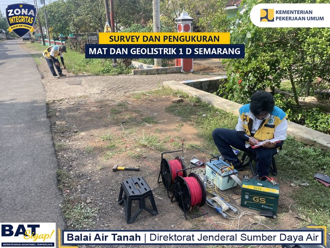 Gambar Pengukuran Geolistrik 1D dan MAT Air Sumur di Kota Semarang